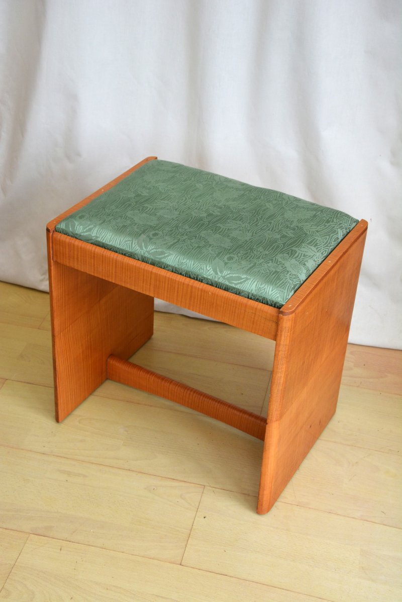 English Art Deco Sycamore Dressing Table Stool - Image 8